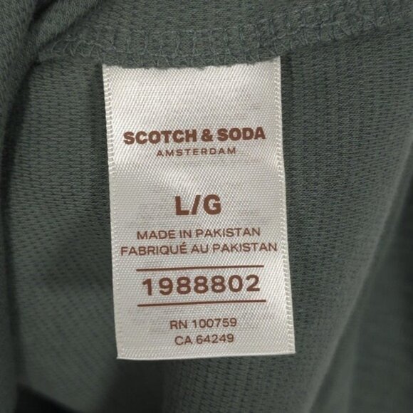SCOTCH & SODA Men's T-Shirt LARGE Textured Knit Long Sleeve‎ Green 11195-1024 - Picture 8 of 9